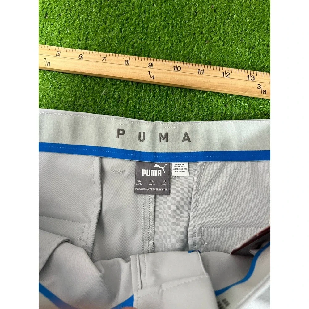 PUMA Performance Fit Golf pants 36 x34 Grey Preppy Puma Chinos UPF 50 NWT